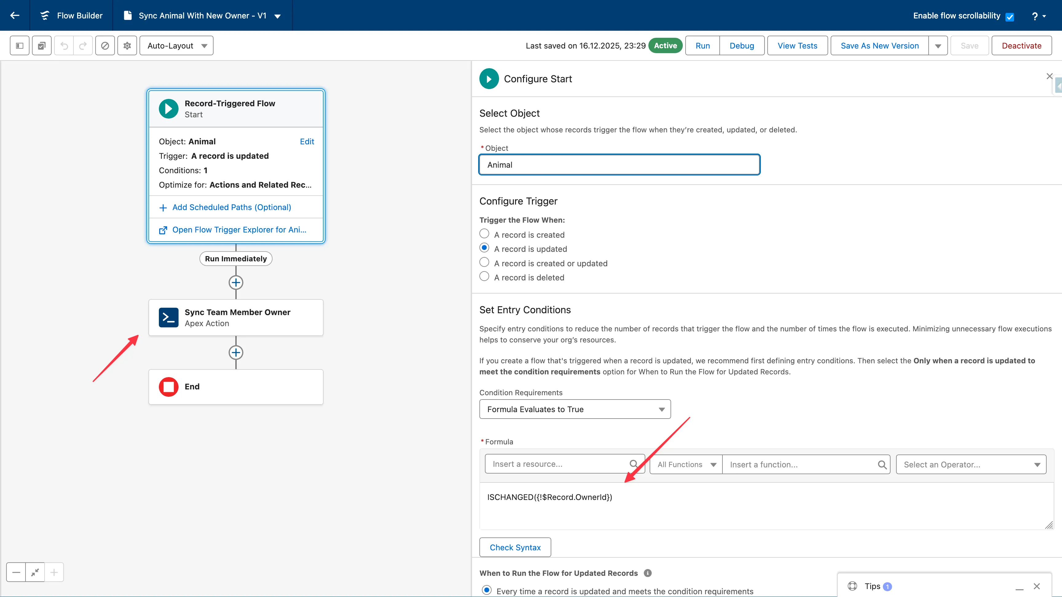 Flow Builder - Owner Sync Flow